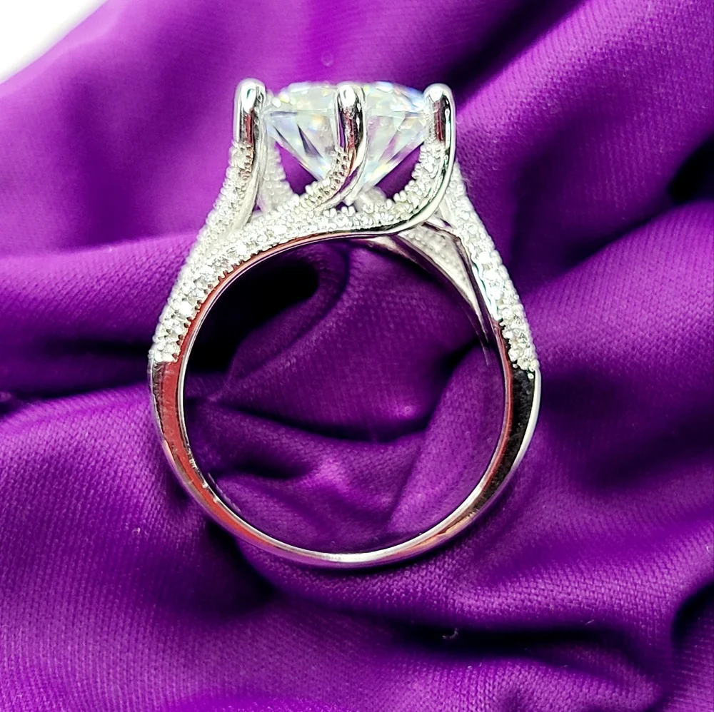 5 Carat Moissanite Ring Sterling